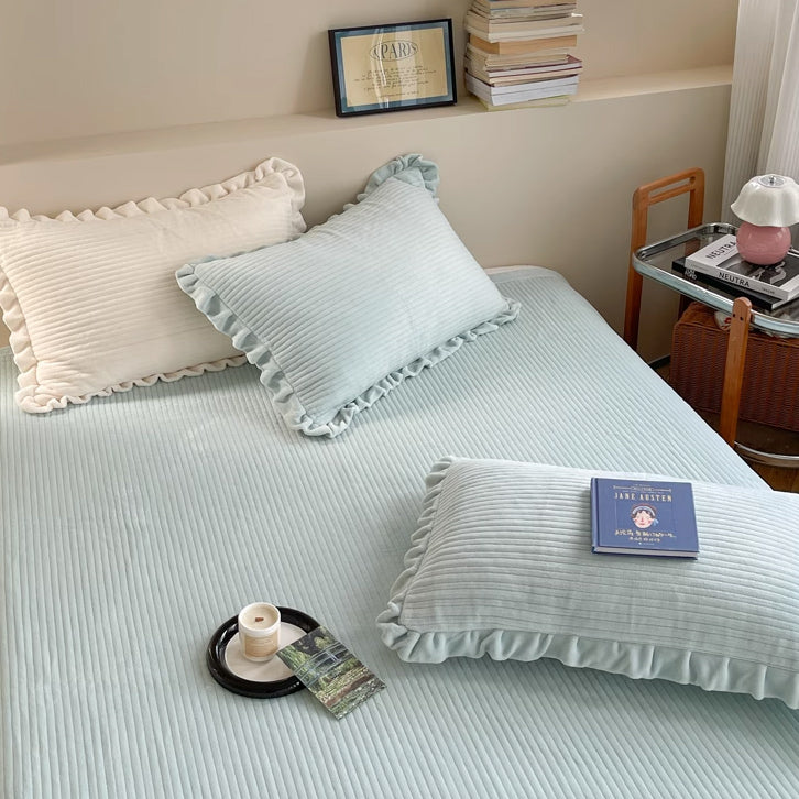 8color frill velvet mattress sheets & pillow sheets