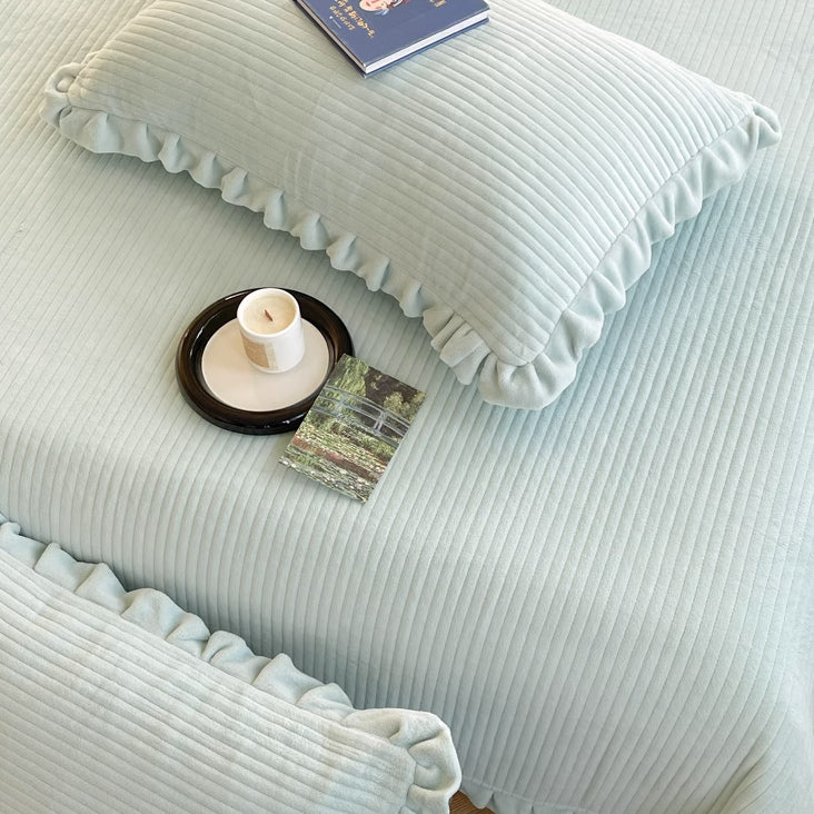 8color frill velvet mattress sheets & pillow sheets