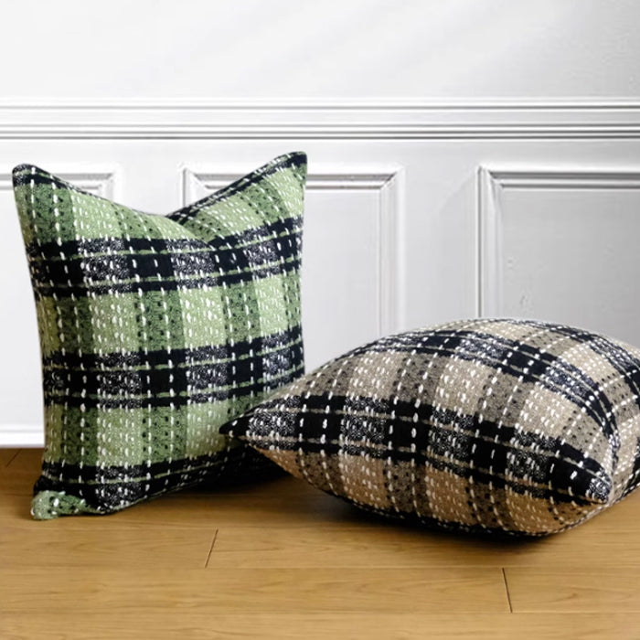 3color fluffy tweed cushion