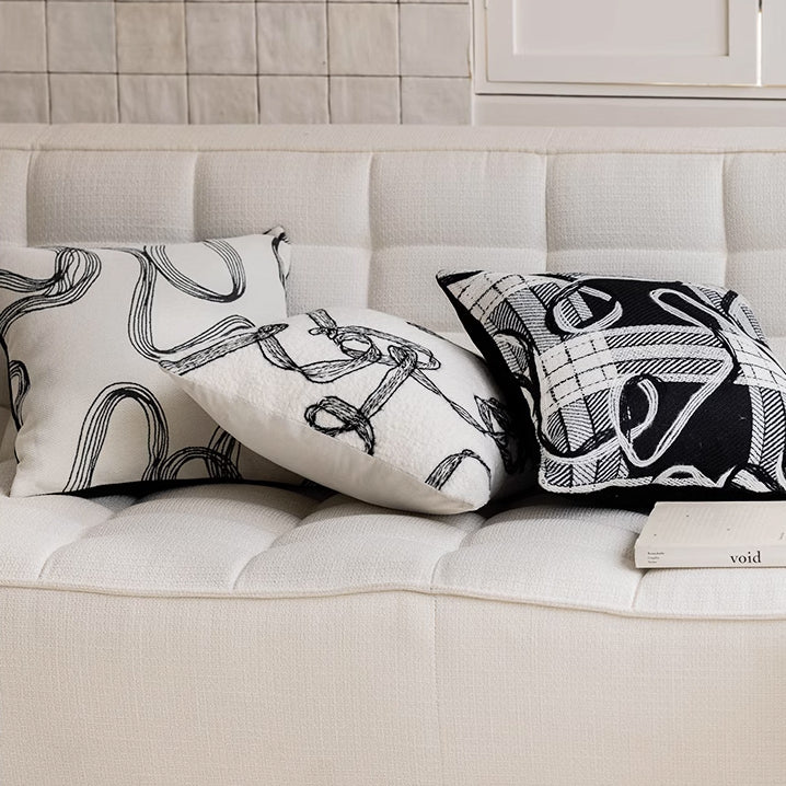 3design black yarn cushion