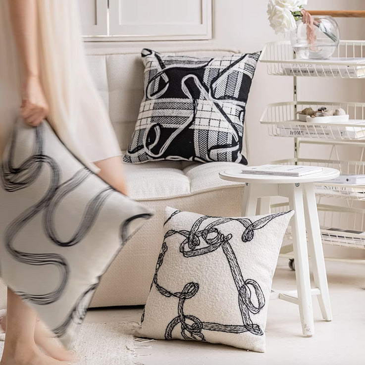 3design black yarn cushion