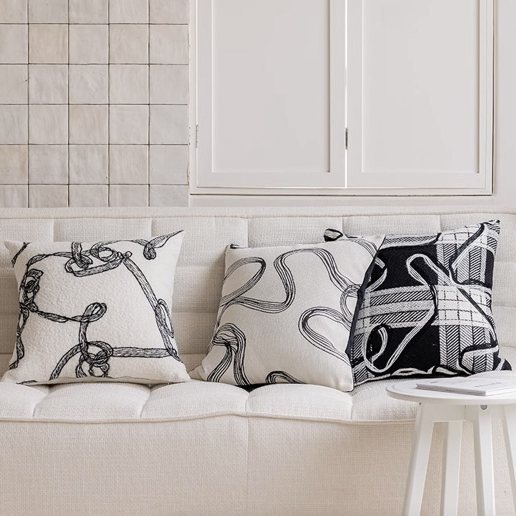 3design black yarn cushion