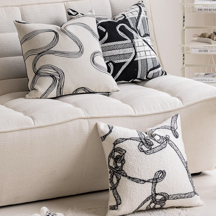 3design black yarn cushion