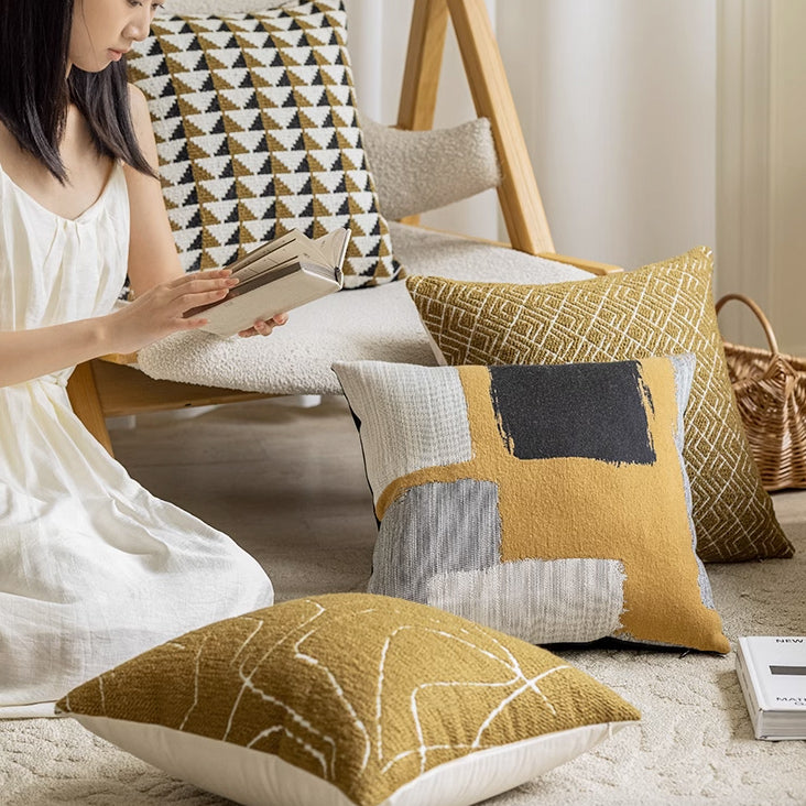 4design yellow modern cushion