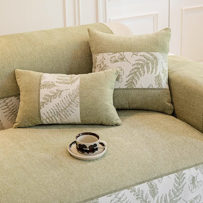 3color half botanical sofa cover