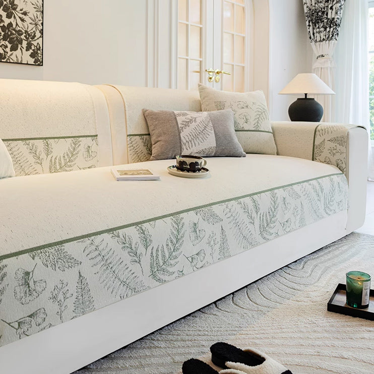 3color half botanical sofa cover