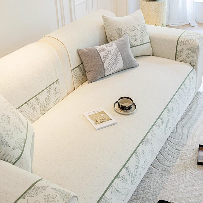 3color half botanical sofa cover