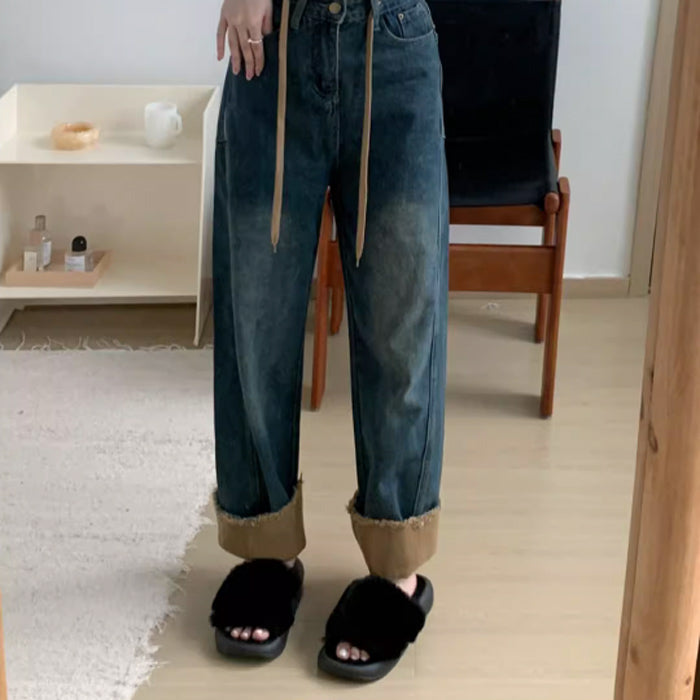 3color fur band room shoes