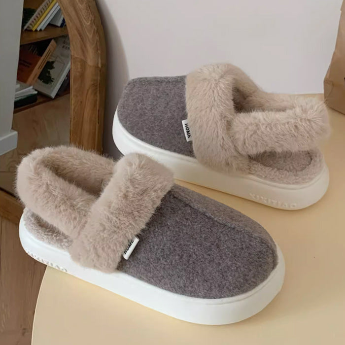 3color fur mouton room shoes