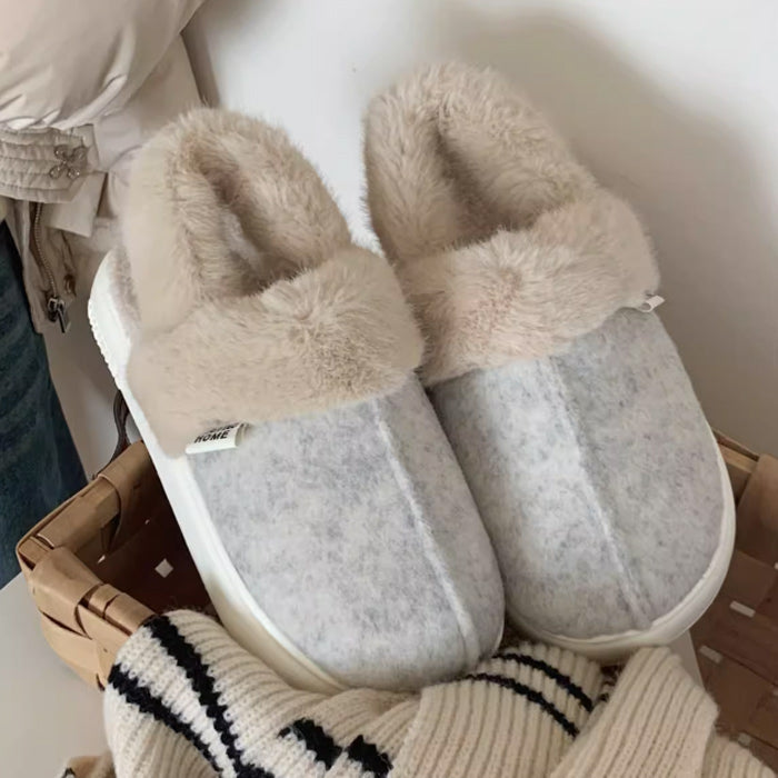 3color fur mouton room shoes