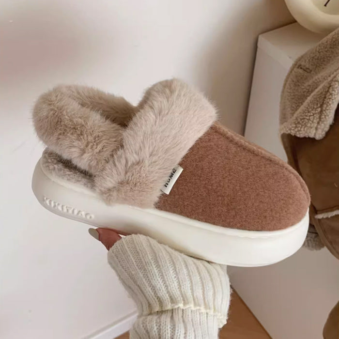 3color fur mouton room shoes