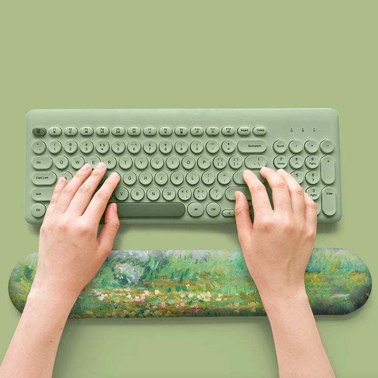 green oil paint mouse pad & wrist rest