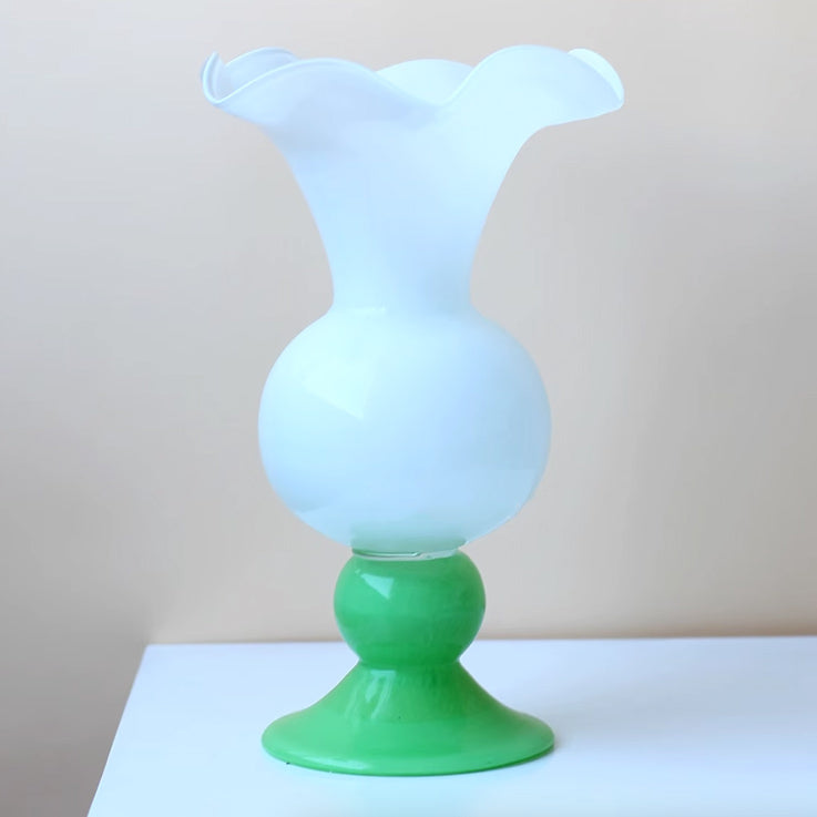 2color retro art glass vase