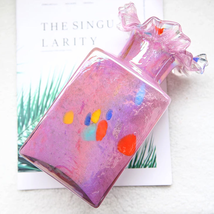 4color square glass vase