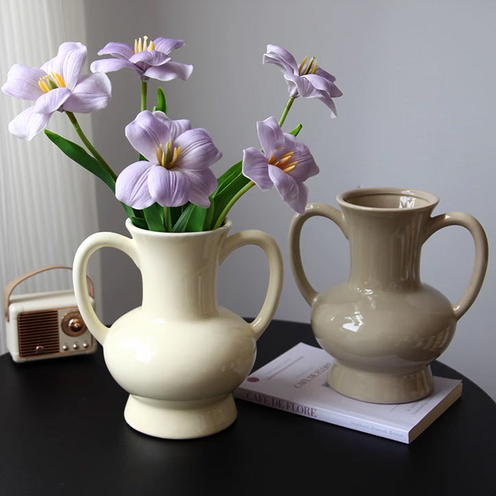 2color handle water bottle vase