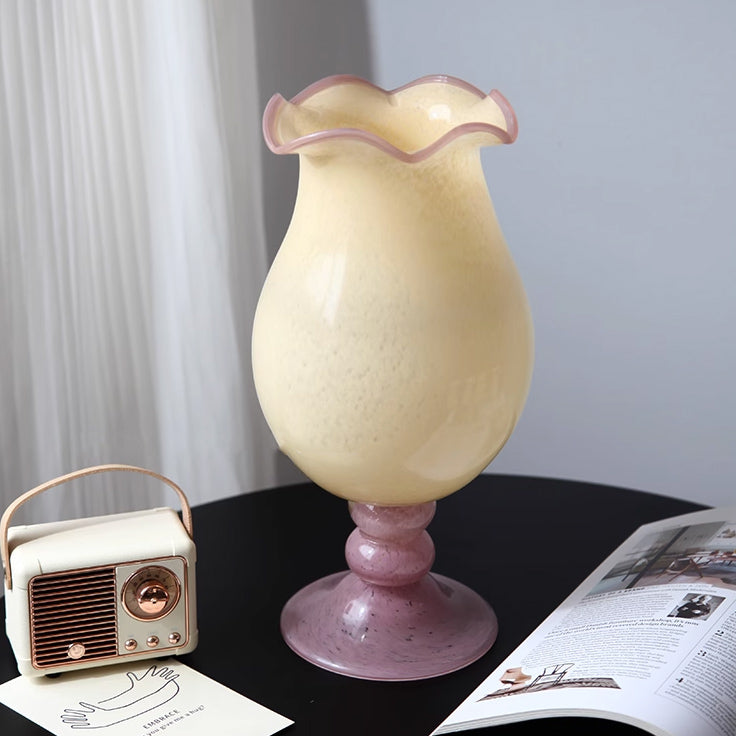two tone retro glass vase