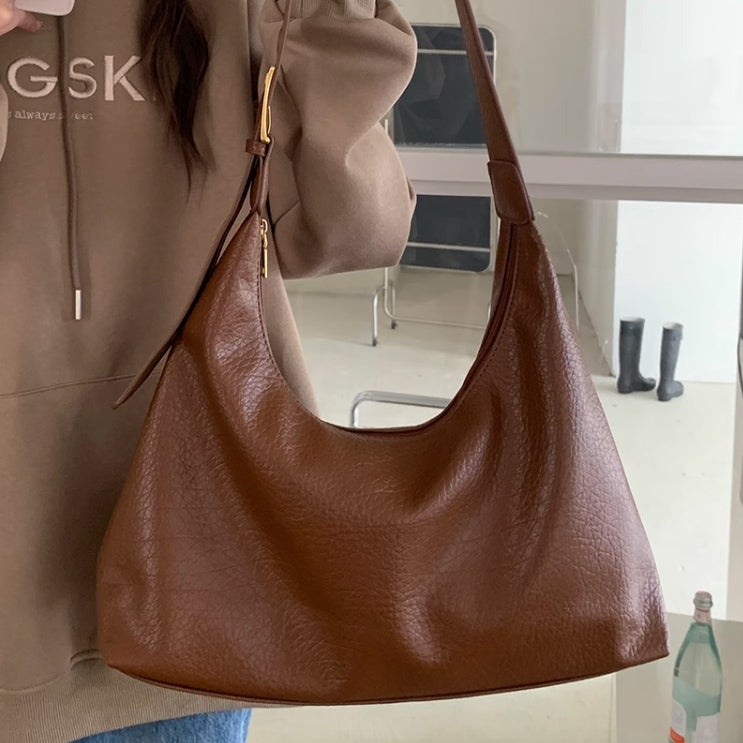 3color belt leather shoulder bag
