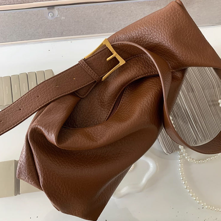 3color belt leather shoulder bag