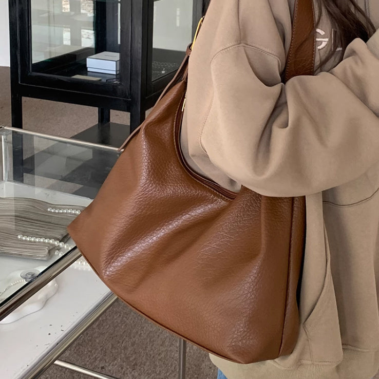 3color belt leather shoulder bag