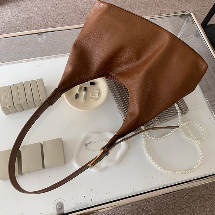 3color belt leather shoulder bag