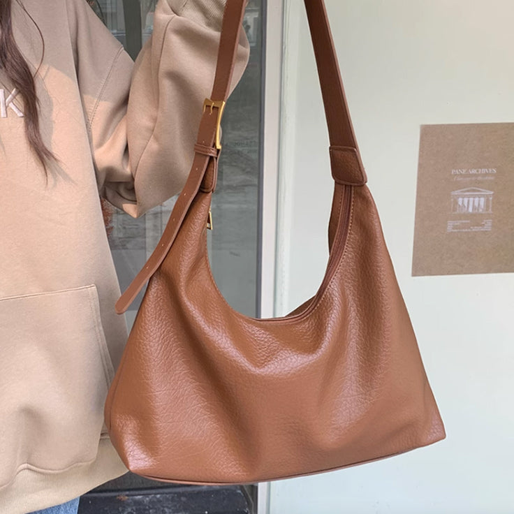 3color belt leather shoulder bag