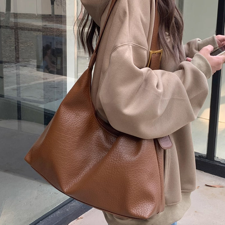 3color belt leather shoulder bag