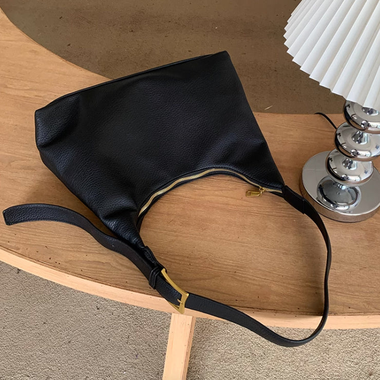 3color belt leather shoulder bag