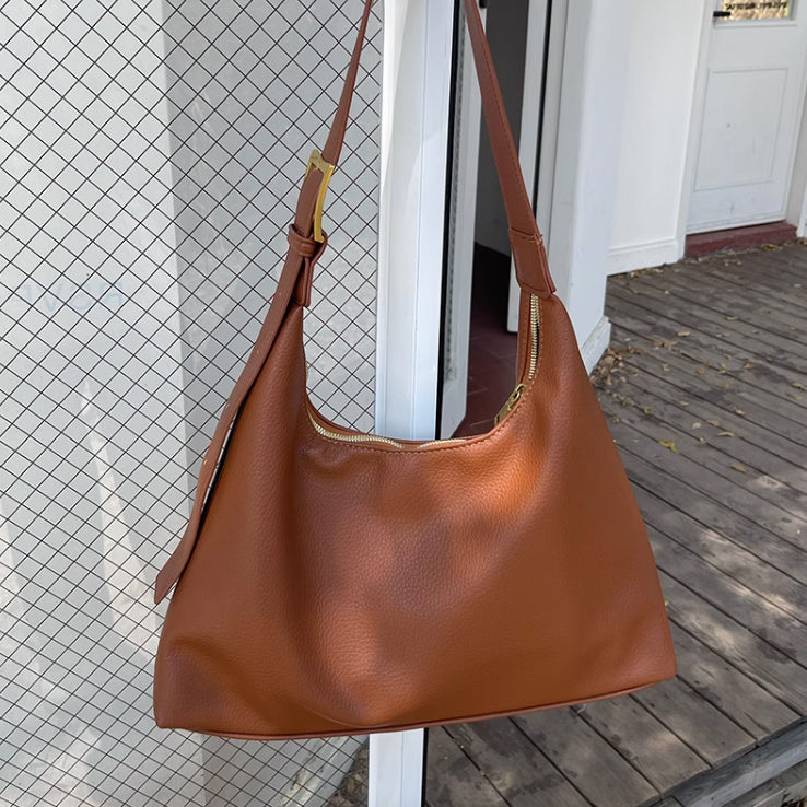 3color belt leather shoulder bag