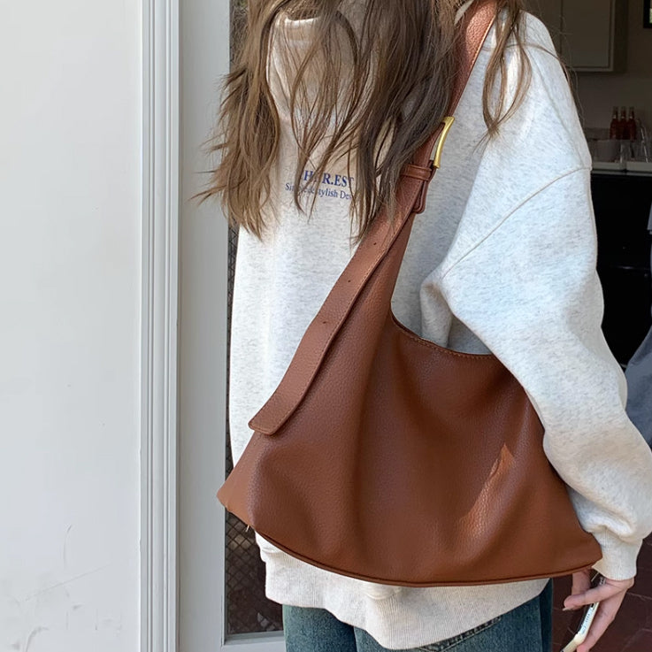 3color belt leather shoulder bag
