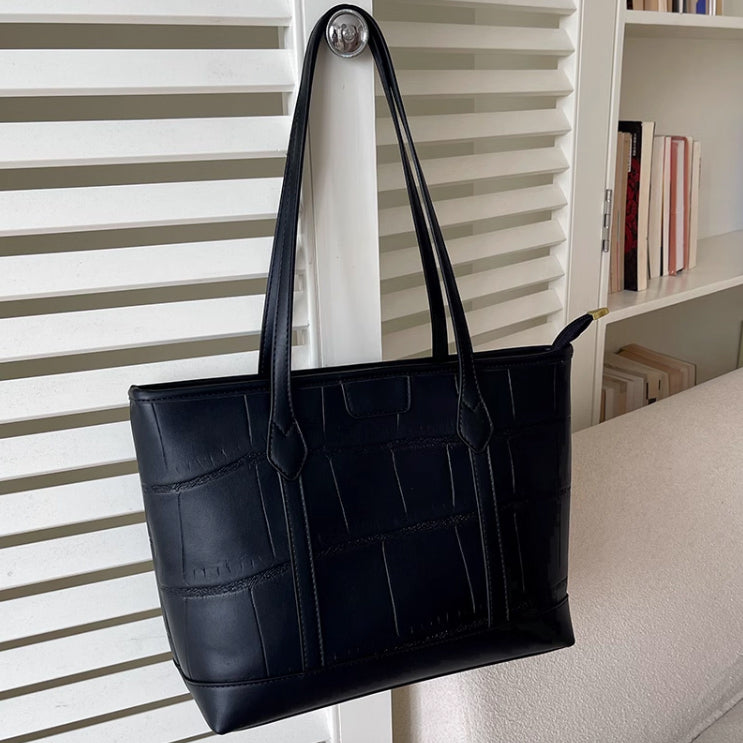 2color formal leather tote bag