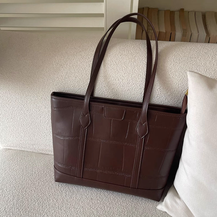 2color formal leather tote bag