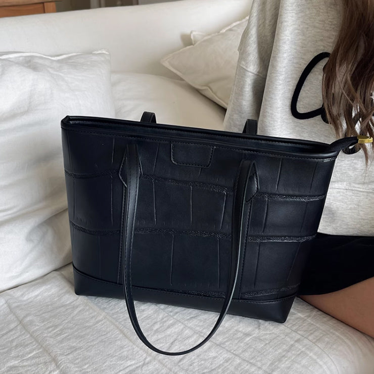 2color formal leather tote bag