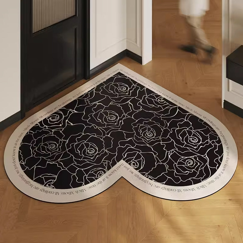 4design chic flower heart carpet