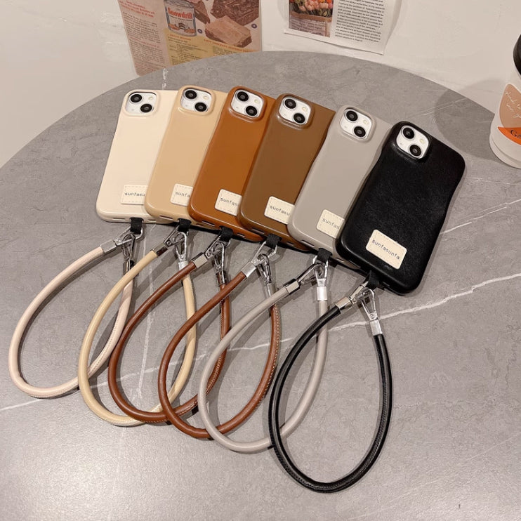 6color strap leather iPhone case