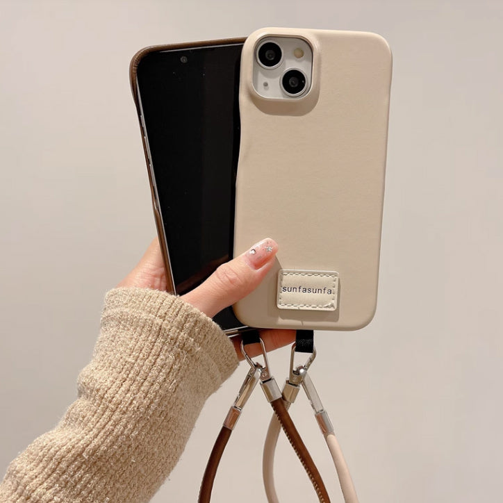 6color strap leather iPhone case