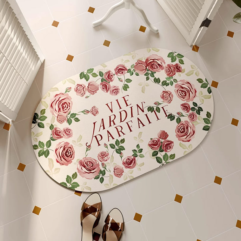 2design elegant rose bath mat