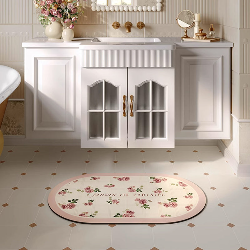 2design elegant rose bath mat