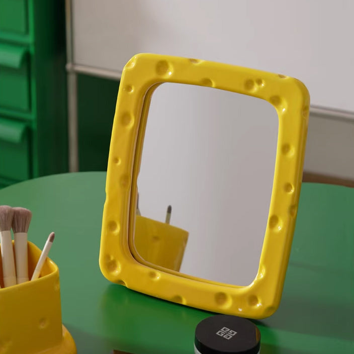 3color square cheese mirror
