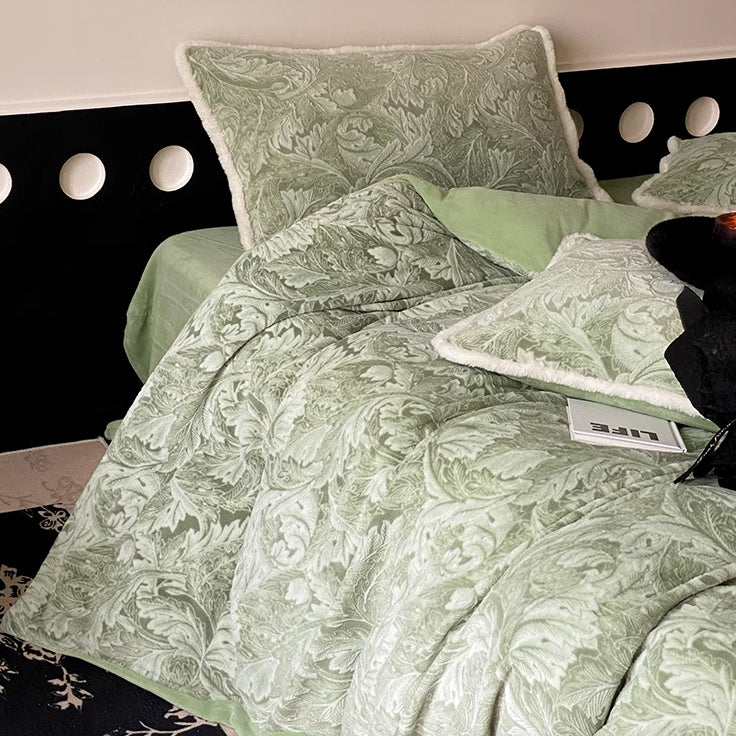 2color velvet flower bedlinen set