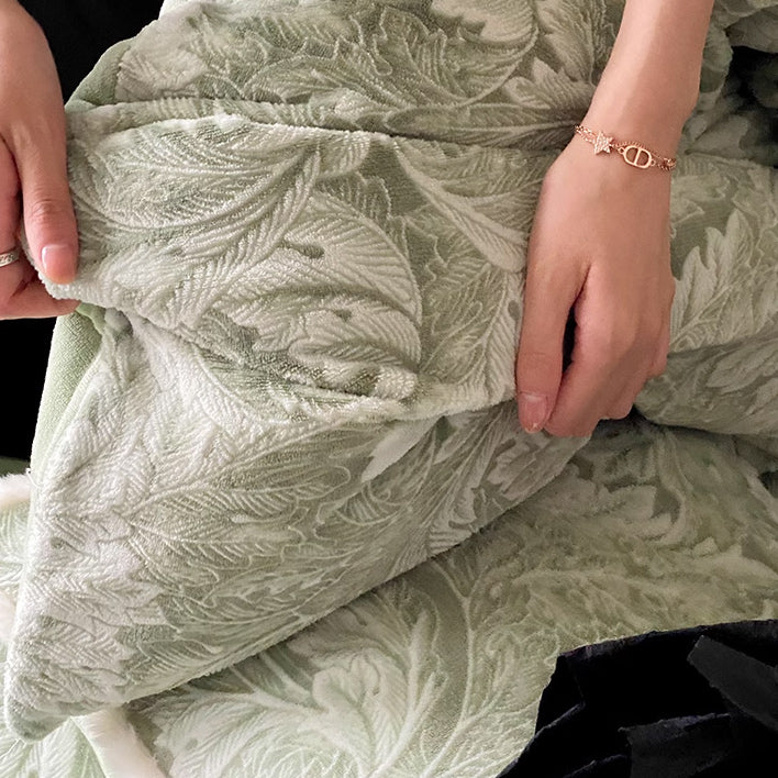 2color velvet flower bedlinen set