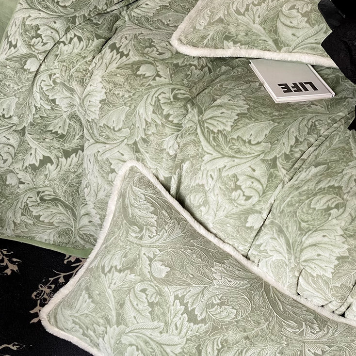 2color velvet flower bedlinen set