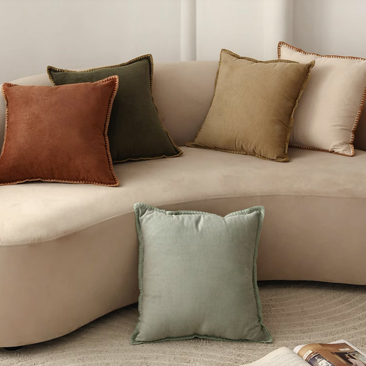 5color corduroy square cushion