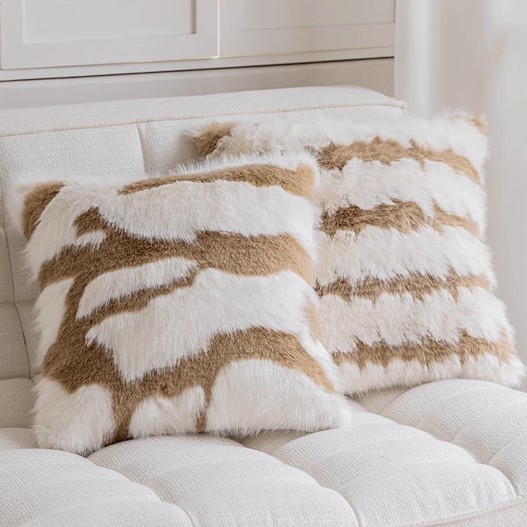 6design marble fur cushion