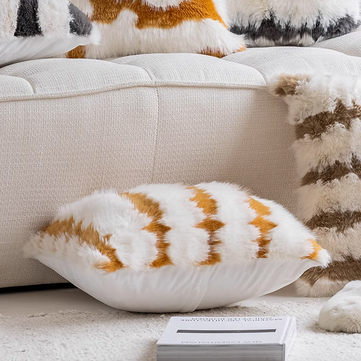 6design marble fur cushion