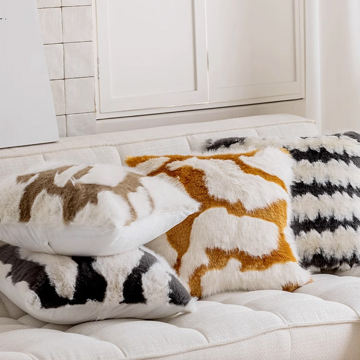 6design marble fur cushion