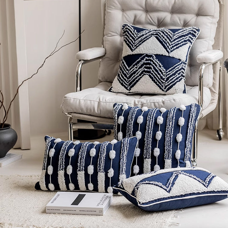 2design navy geometry cushion