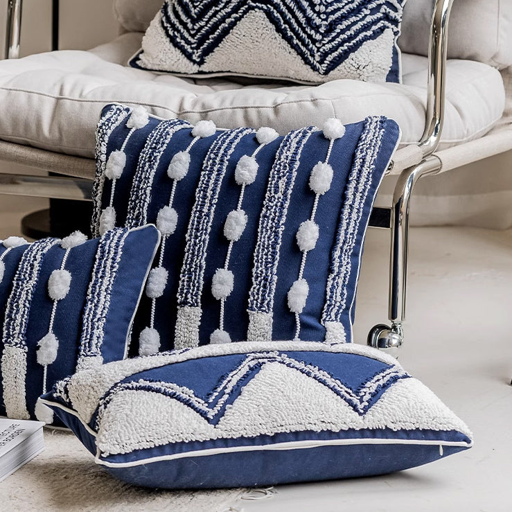 2design navy geometry cushion