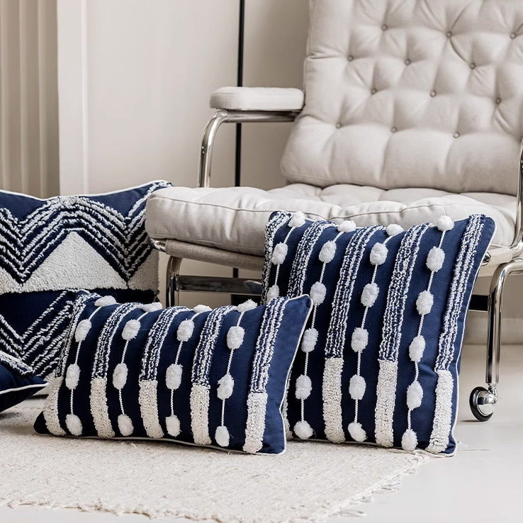 2design navy geometry cushion