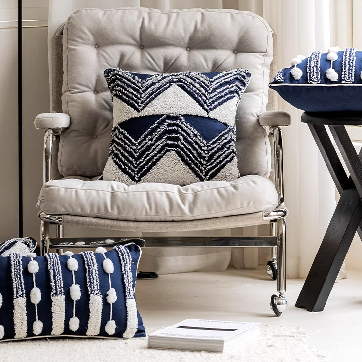 2design navy geometry cushion
