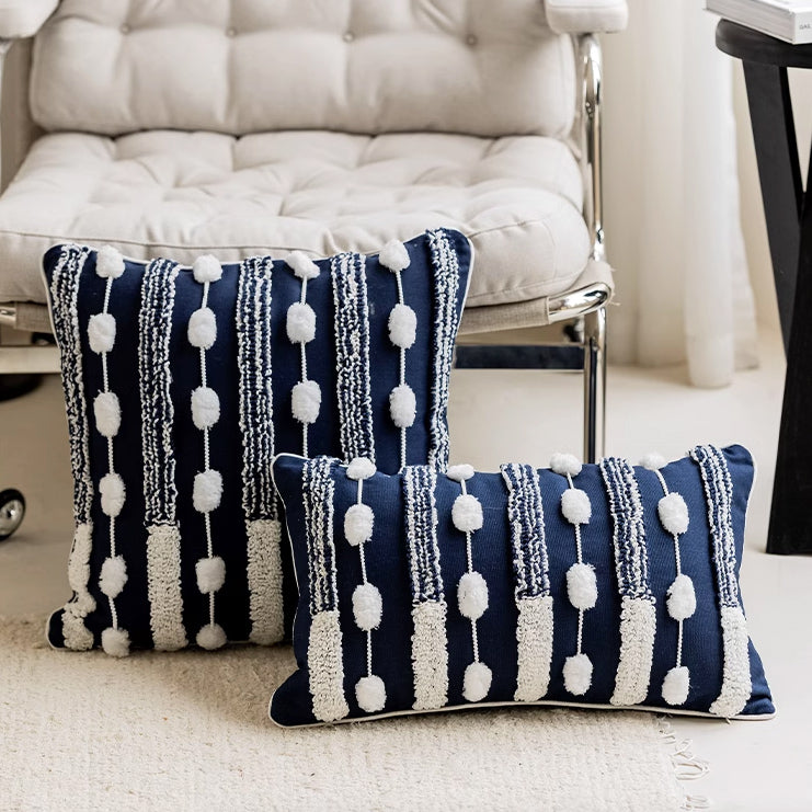 2design navy geometry cushion
